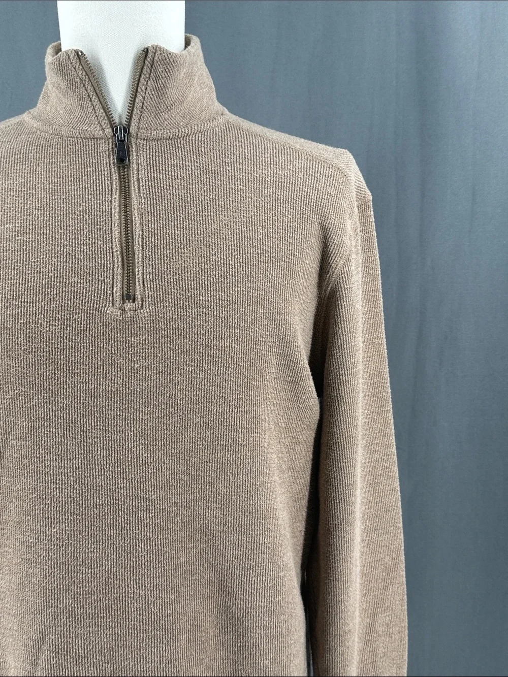 Banana Republic Men's Half-Zip Sweater - Taupe Brown